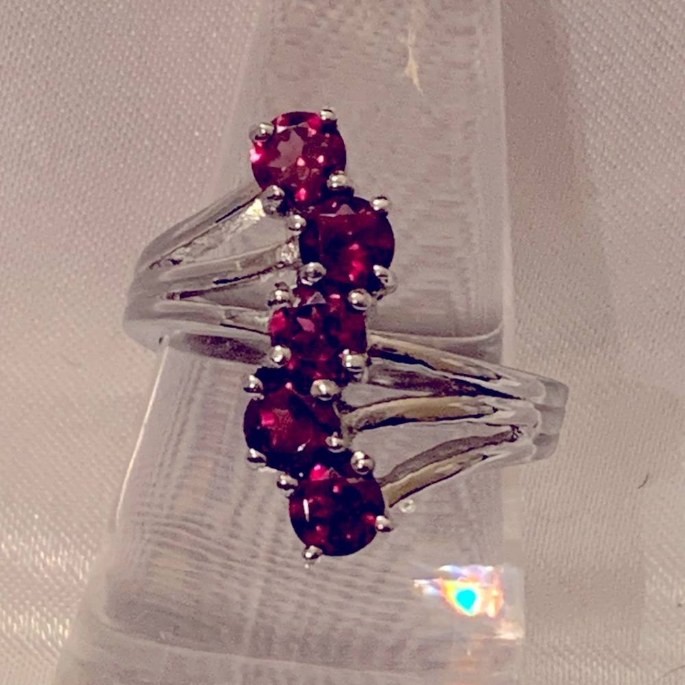 Ruby Gemstone Ring Set In 925 Sterling Silver - image 1